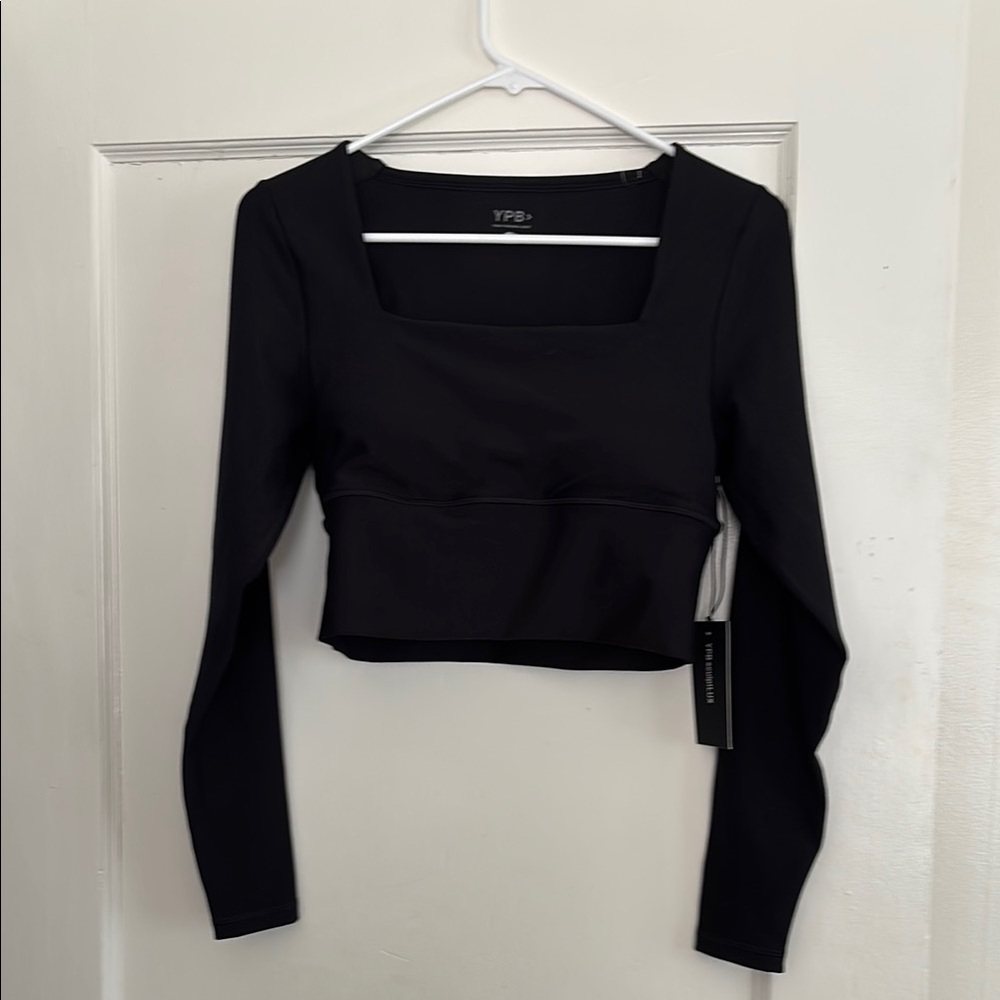 Abercrombie & Fitch Black Long Sleeve YPB sculptLUX Crop Top